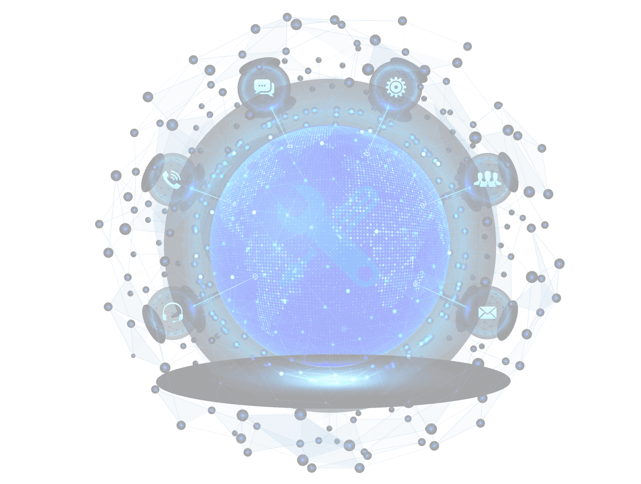 two artificial hands touching background image